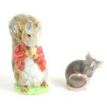 A Copenhagen porcelain mouse together with a Beswick "Timmy Tiptoes" figurines.