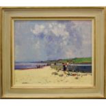 20th Century British School A beach landscape, oil on board, indistinctly signed lower right, 50 x
