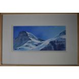 William Thomas (20th century): "Chavet Val D'Isere", watercolour, signed lower right, 26 by 56cm,