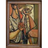 Lucio Ranucci (Italian, 1925-2017): Two figures, oil on board, signed & dated 1966 to lower right,
