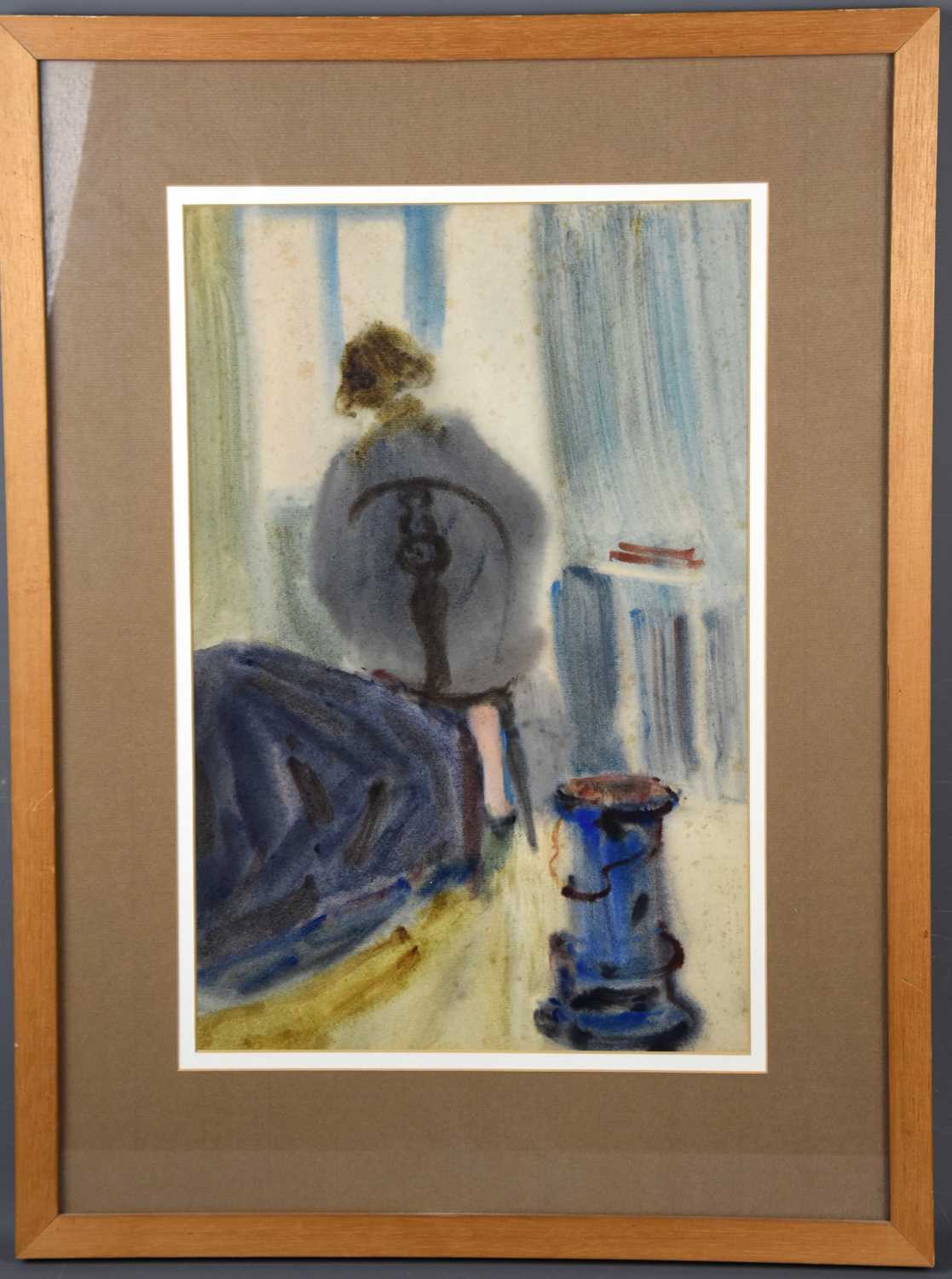 Edwin Smith(20th century): watercolour, titled "Drawing at the Window" , inscribed and dated 1961 on