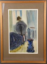 Edwin Smith(20th century): watercolour, titled "Drawing at the Window" , inscribed and dated 1961 on