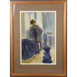 Edwin Smith(20th century): watercolour, titled "Drawing at the Window" , inscribed and dated 1961 on