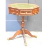 A mahogany octagonal top occasional table with tripod base, 59cm high by 48cm.