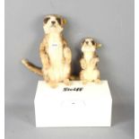 Two Steiff meerkats "Cockie" and "Mungo" both with tags, with box.
