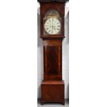 A 19th century Scottish mahogany longcase clock by John Donaldson of Glasgow having a painted