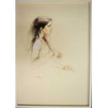 Victor Ambrus (1935-2021): Natalie, pencil on paper, signed, 58 by 82cm.