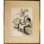 Henry MOORE (British, 1898-1986): Seated Mother and Child, 1975 lithograph on paper, from an edition