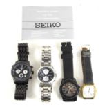 A group of watch comprising of a Switzerland Army watch, a Rotary Chronospeed watch, a Seiko