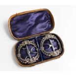 A 18th century pair of Georgian silver and paste set buckles, in the original presentation box.