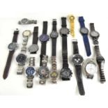 A large group of watches to include Curren, Time, Megia, Avia and many others.