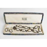 An early Victorian silver and pearl pendant and earring set, in a Liberty vintage presentation box.