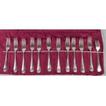 A set of twelve Victorian silver forks in the Old English Pattern, Maxfield & Sons, Sheffield
