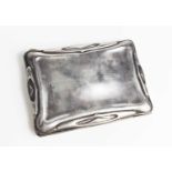 A rare Art Nouveau silver letter writing case, with leather lined interior, including notecards,