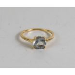 A 9ct gold Espirito Santo Aquamarine ring, size L, with certificate, 2g.