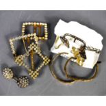 A group of 19th century and later jewellery to include vintage paste, buckles, steel examples, and