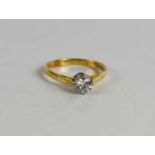 An 18ct gold and diamond solitaire ring, the old cut diamond approximately 0.45ct.