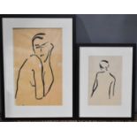 Two limited edition prints, female studies, one 52/96 31 by 20cm.