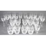 A group of Waterford crystal glasses in the Colleen pattern, to include eight red wine, eight