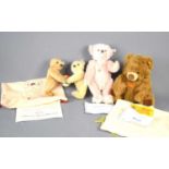 Three Steiff teddy bears to include English Rose, Teddy Bear with Plush ball 671517 and Bertie