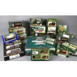 A large group of boxed Corgi Eddie Stobart haulage lorries and various vehicles to include a Ford