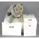 A Steiff limited edition British Blue Cat "Minou"656675, limited edition number 718 of 2008, made