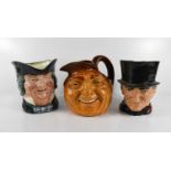 Three Royal Doulton character jugs: John Peel, Parson Brown and John Barleycorn Old Lad.
