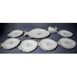 A Shorter and Son fish serving set, modelled as fish, comprising six plates, a serving plate,