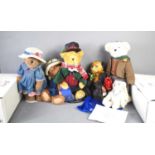 A group of collectable teddy bears comprising of a Steiff "Georgina Guardian Angel Bear" made