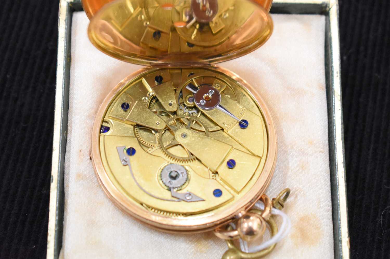 A 19th century gold (tested as) pocket watch, inscribed on back "a cylindre roue trempee quatre en - Bild 5 aus 5