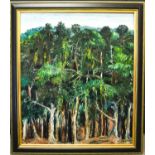 Alexander DALZELL (1905-1990) A jungle landscape with trees, oil on canvas, signed lower right, 80 x