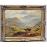 A Fussell (19th century): Highland Cattle in landscape, oil on canvas, signed and dated 1892, 60