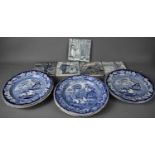 A group of five late 19th century/ early 20th century blue and white months of the year tiles,