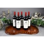 Five bottles of Chateau Montrose red wine, Saint-Estephe 1996, 750ml.