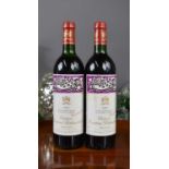 Two bottles of Chateau Mouton Rothschild, Paullac, France, 1988, 75cl,