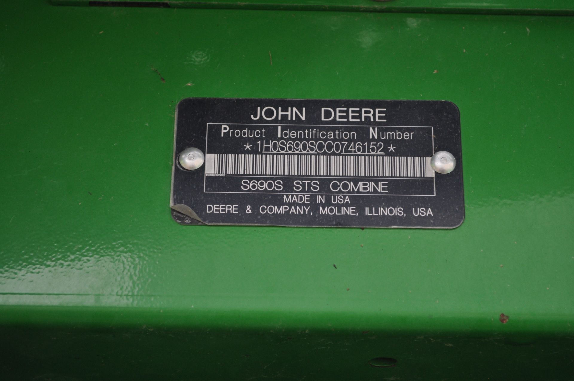 John Deere S690 combine, 1250/45-32 tires, 750/65R26 rear, 4WD, PowerCast tail board, chopper - Image 10 of 25