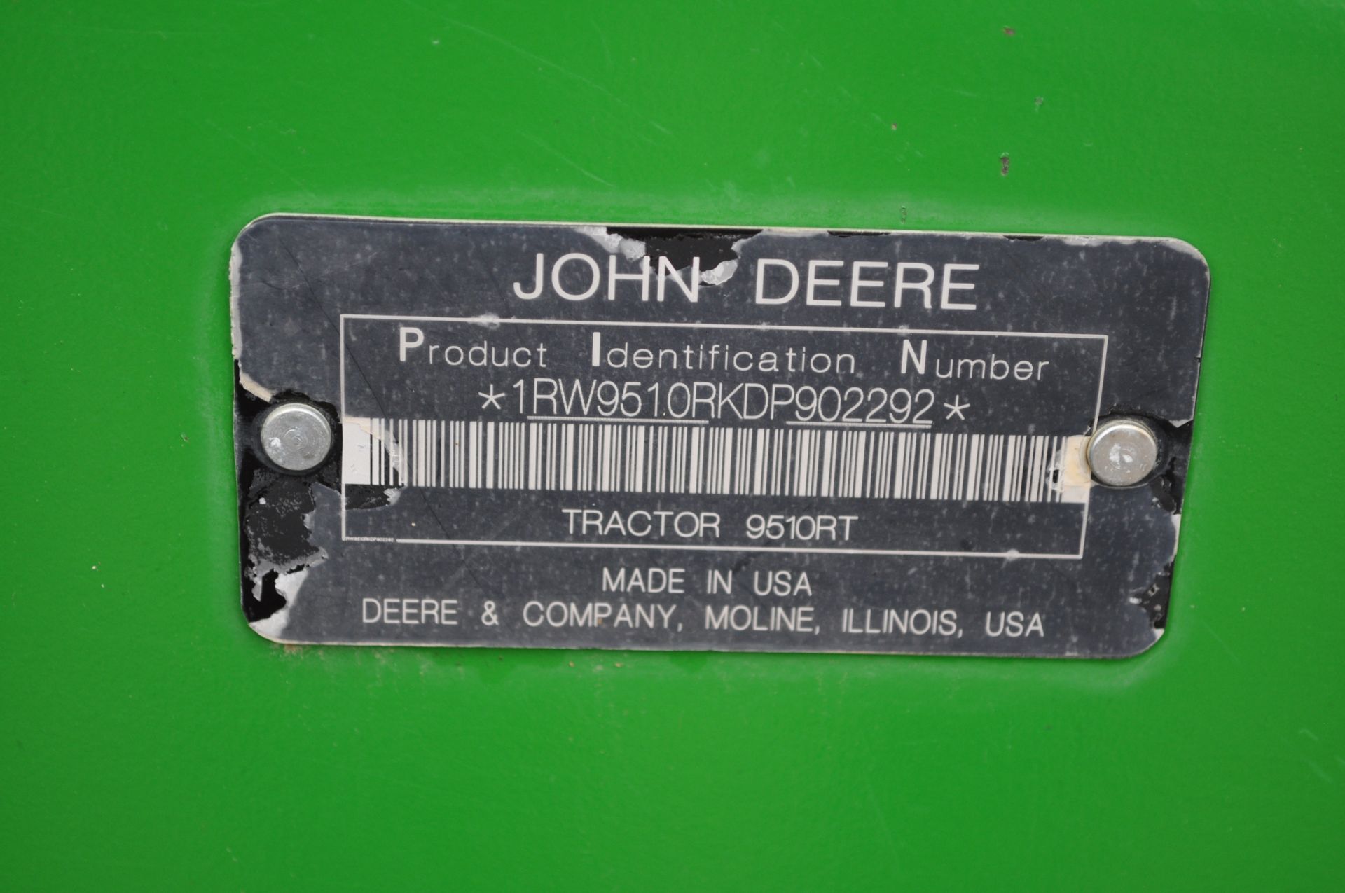 John Deere 9510RT track tractor, 36” belts, front weights, Powershift, 5 hyd remotes, 1000 PTO - Image 5 of 34