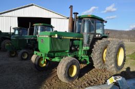 John Deere 4850 tractor, 20.8-38 rear duals, 16.5-16.1 front tires, 15 spd powershift, 3 hyd remotes