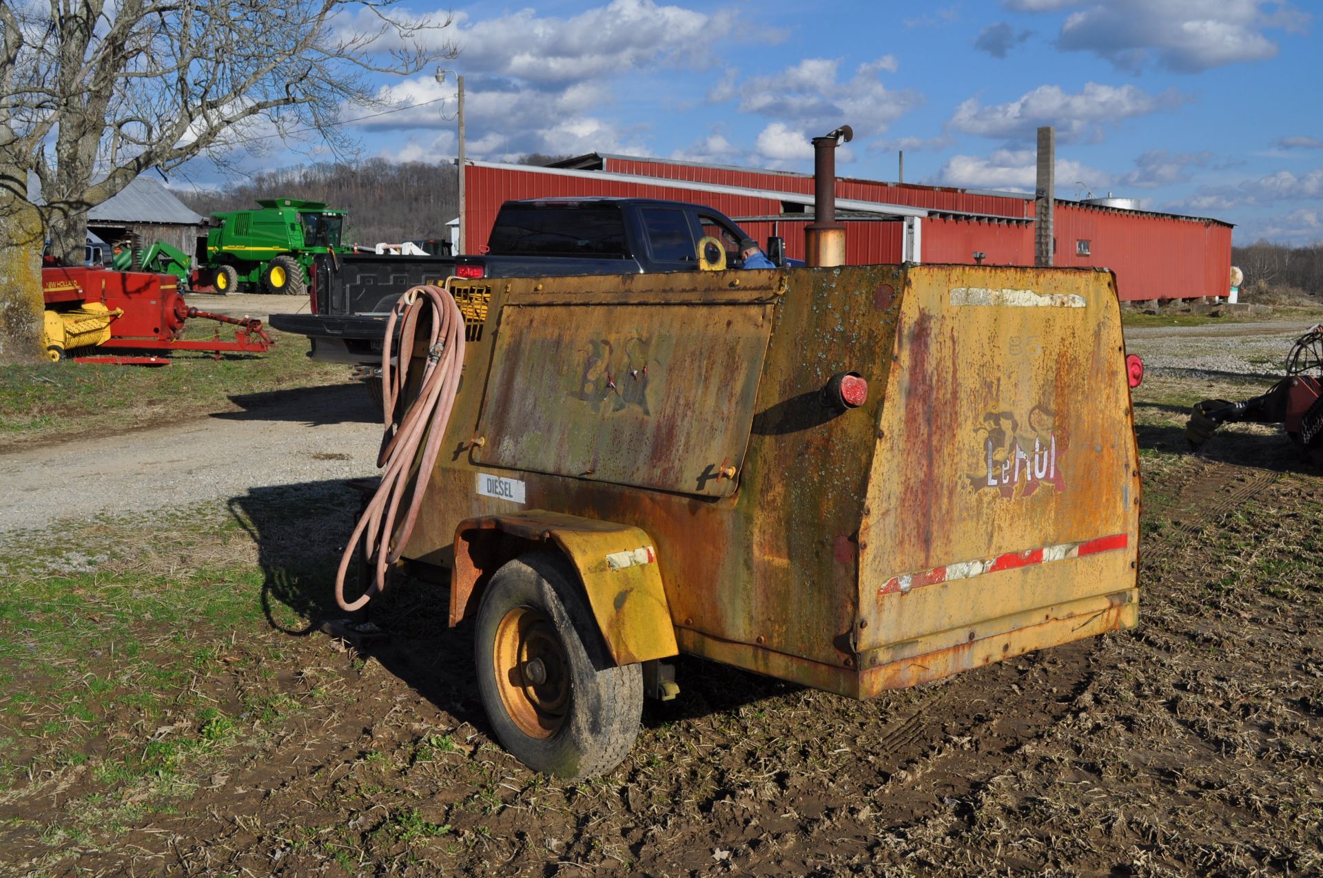 LeROI Dresser 185 air compressor, 5859 hrs, Deutz 4 cyl diesel engine, air cooled - Image 4 of 11