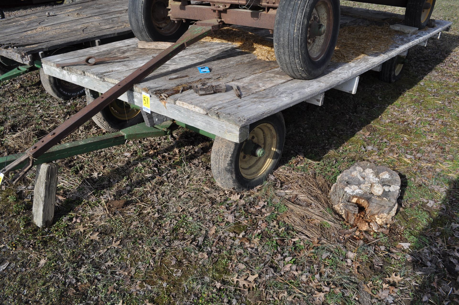 16’ flat rack hay wagon w/ wooden floor - Image 2 of 12