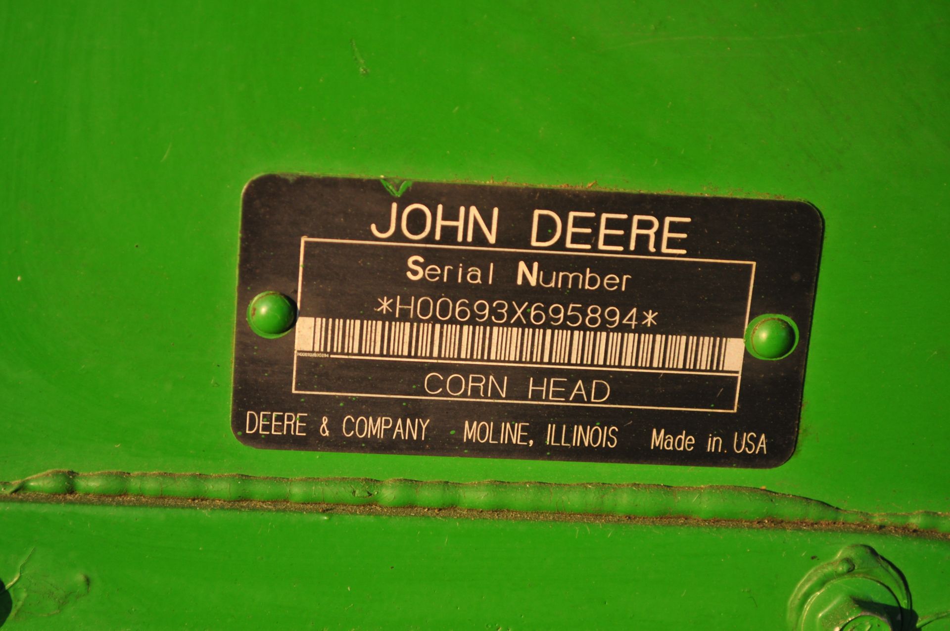 John Deere 693 corn head, fluted rolls, poly, PTO shafts, SN H00693X695894 - Image 5 of 12