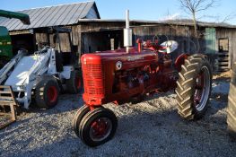 Farmall McCormick Super M tractor, gas, 13.6-38 tires, 6.00-16 narrow front, 540 PTO