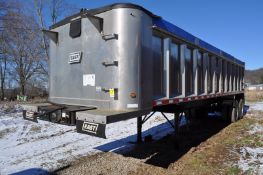 2007 East 33’alum dump trailer, steel frame, spring ride, 11R24.5 tires, coal chute, roll tarp