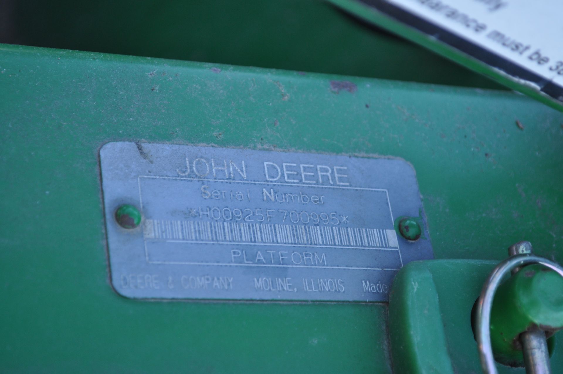 25’ John Deere 925 grain head, full finger, PTO shafts, poly skid shoes, hyd fore/aft - Image 12 of 12