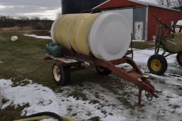 700 gallon tank on cart, single axle