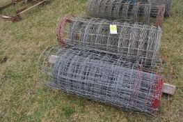 2 rolls used woven wire fence