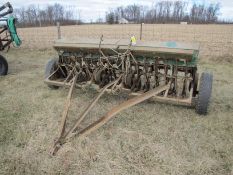 9’ John Deere Van Brunt end wheel drill, 7’’ spacing, grass seed box, SN5610