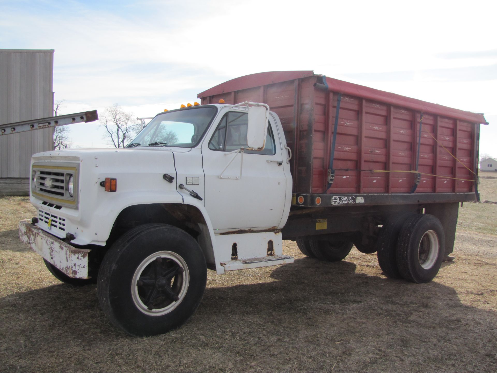 1983 Chevrolet C70 grain truck, 366 gas, 5+2 speed, single axle, 11R22.5 tires, shows 51,791 miles