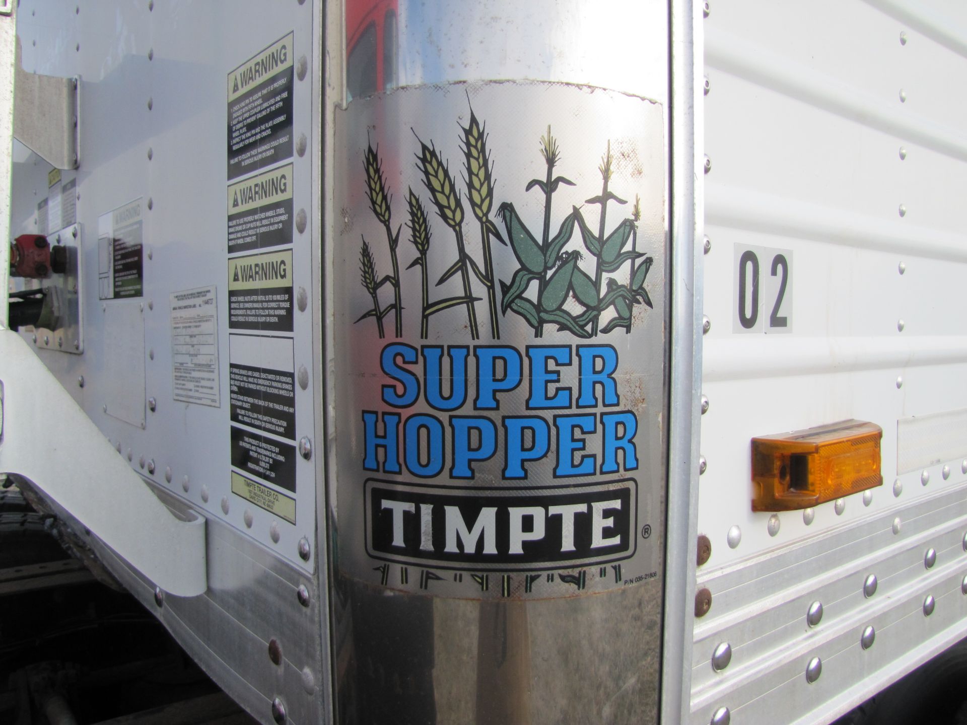 34’ 2006 Timpte hopper bottom, 11R24.5L tires, roll tarp, VIN 1TDH335206B108993 - Image 8 of 34