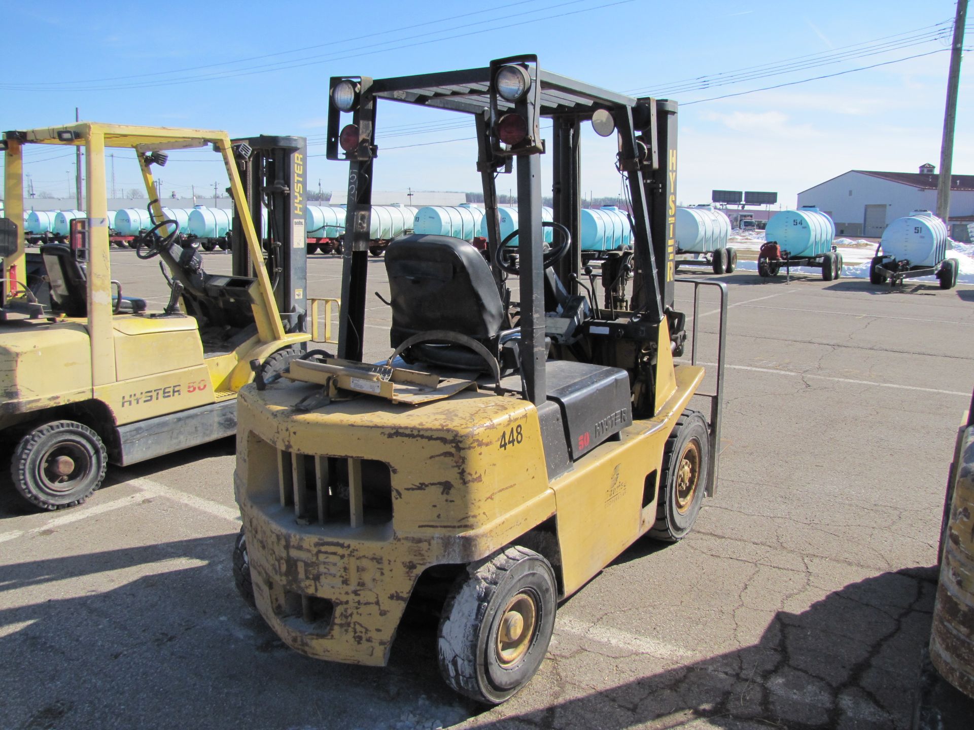 Hyster 50 forklift, 4500 lb capacity, propane, 3-stage, side shift, 7.00x12 fronts, 6.00x9 rears - Image 4 of 13